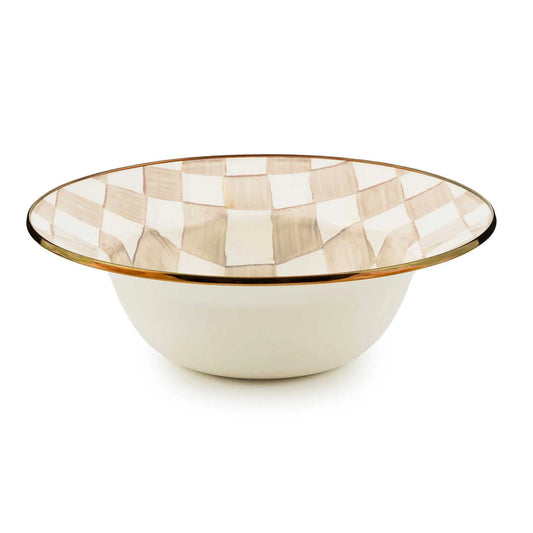 Mocha Check Serving Bowl by MacKenzie-Childs