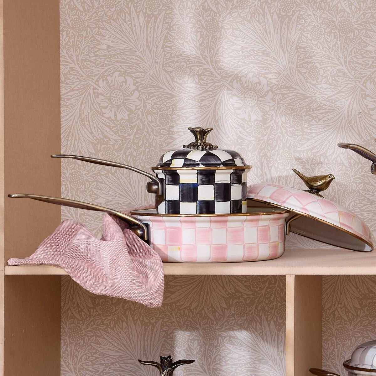 Rosy Check Cookware 3 Qt. Casserole