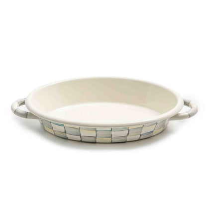 Mackenzie-Childs Sterling Check Medium Oval Gratin Dish