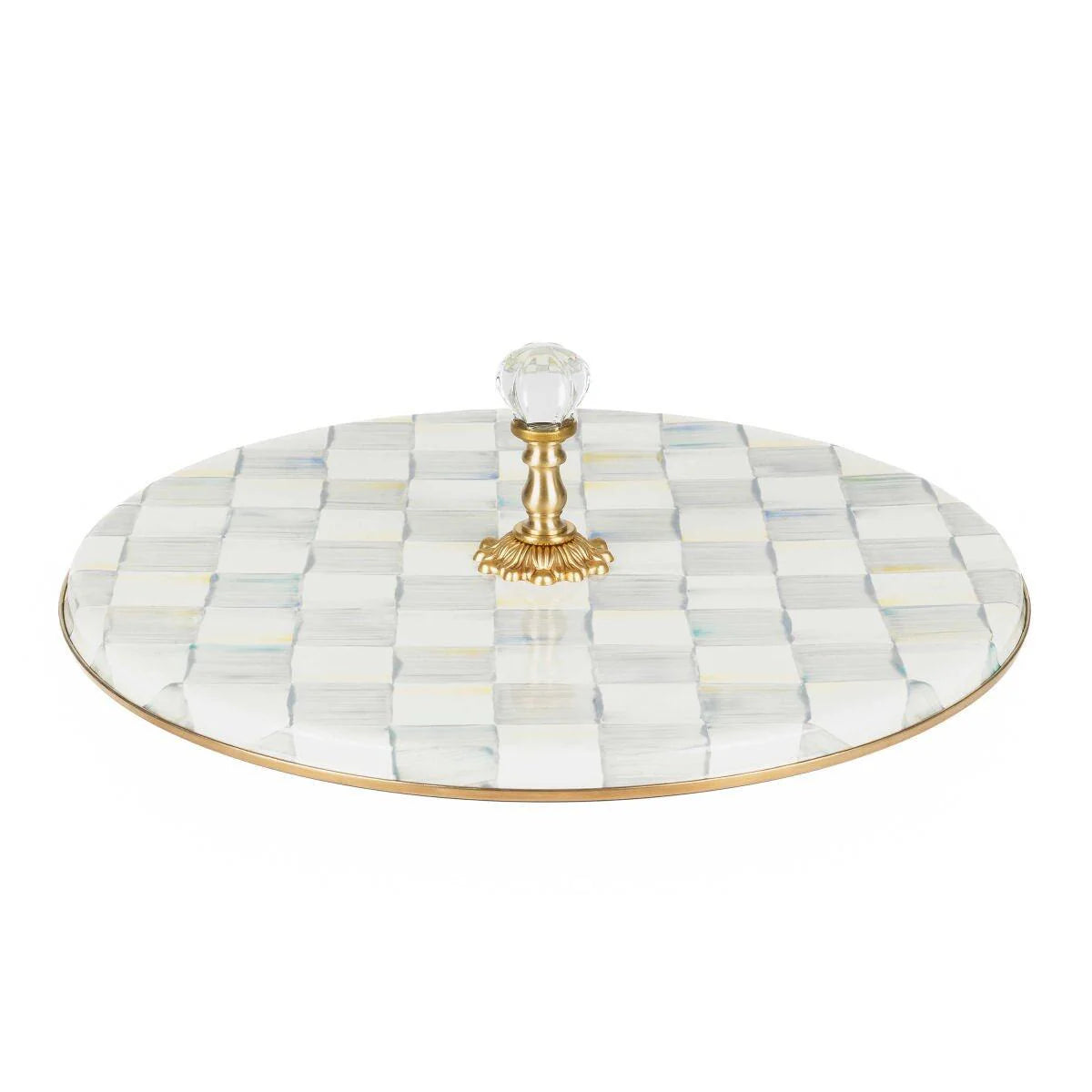 Sterling Check Enamel Cheese Course - Serveware