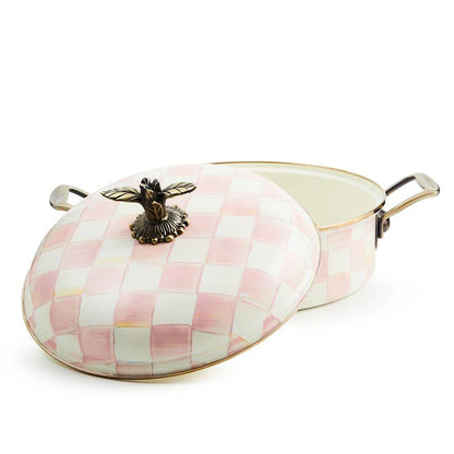 Mackenzie-Childs Rosy Check Enamel 5 Qt. Casserole