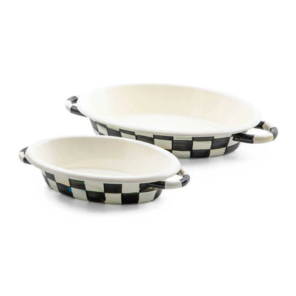 Mackenzie-Childs Courtly Check Medium Oval Gratin Dish
